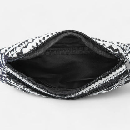 Sac banane tissu noir et blanc vintage Germaine