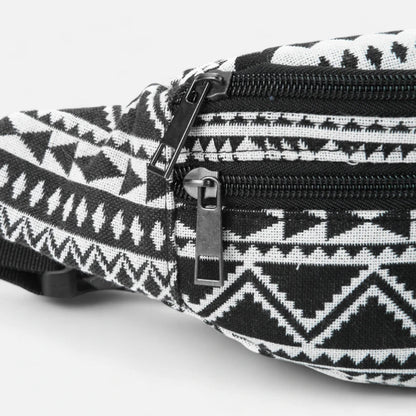 Sac banane tissu noir et blanc vintage Germaine