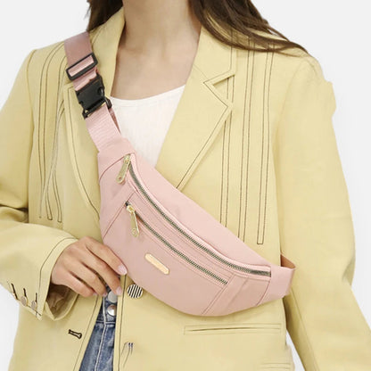 Sac banane tissu à fermeture doré Chantal