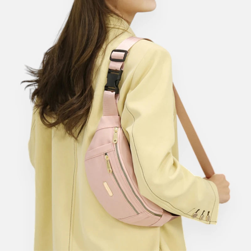 Sac banane tissu à fermeture doré Chantal