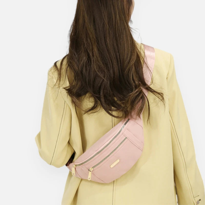 Sac banane tissu à fermeture doré Chantal