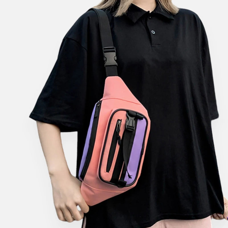 Sac banane tissu bi-color tendance Yolande