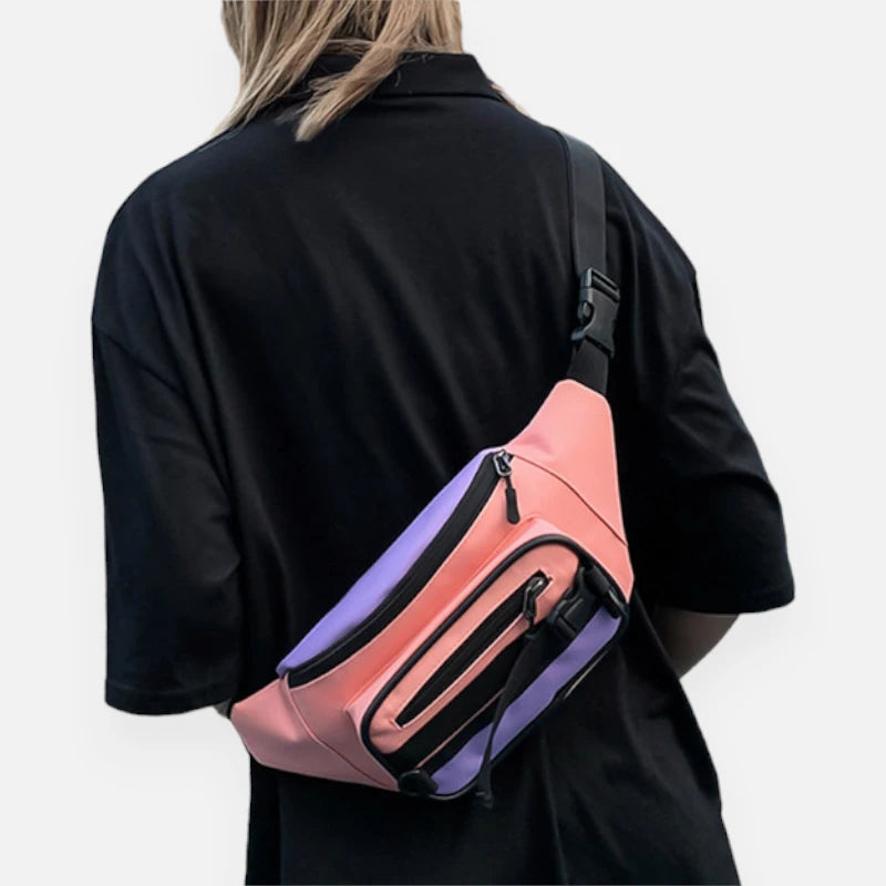 Sac banane tissu bi-color tendance Yolande