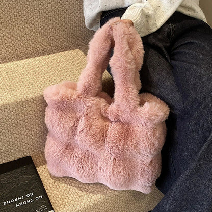 Sac à main bandoulière en peluche duveteuse pour femme Pénélope