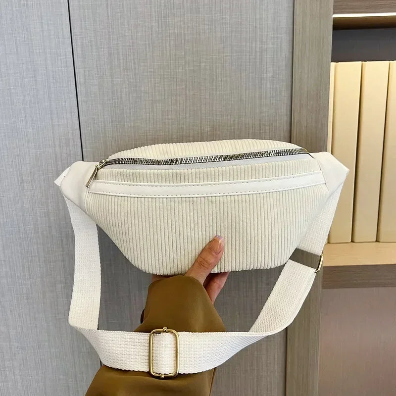 Sac banane velours côtelé chic Viviane