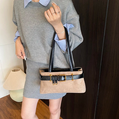 Grand sac à main cabas avec finitions dorées Victoire