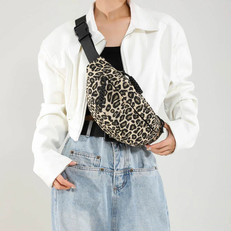 Sac banane en toile imprimé léopard sauvage et tendance Garance