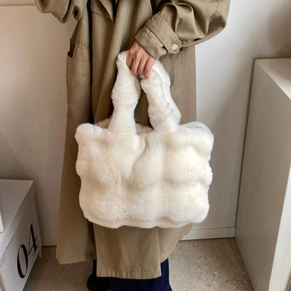 Sac à main bandoulière en peluche duveteuse pour femme Pénélope