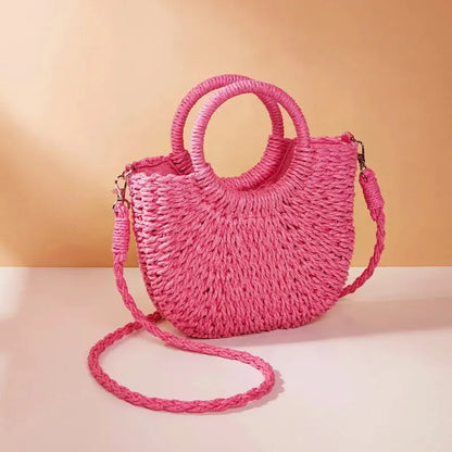Petit sac à main bandoulière en paille Léna