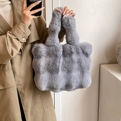 Sac à main bandoulière en peluche duveteuse pour femme Pénélope