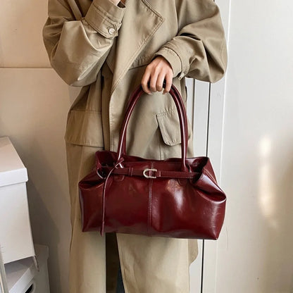 Grand sac à main cabas de cours en cuir synthétique huilé au design vintage et spacieux Sofia