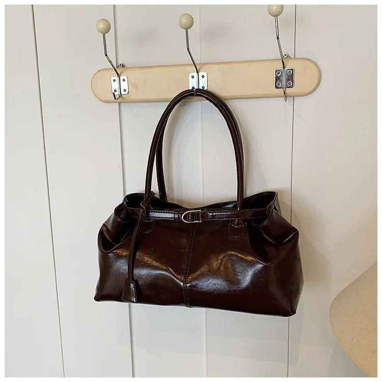 Grand sac à main cabas de cours en cuir synthétique huilé au design vintage et spacieux Sofia