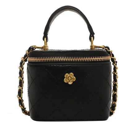 Petit sac à main bandoulière cubique matelassé au finition doré Aurore