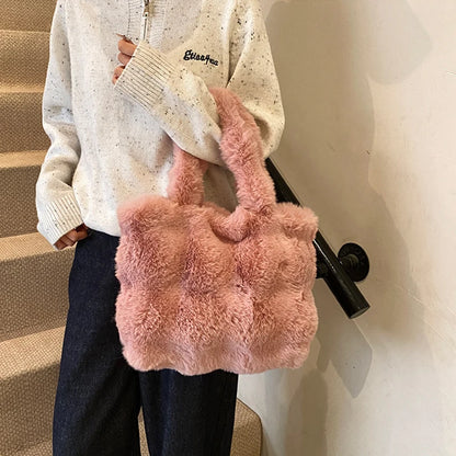 Sac à main bandoulière en peluche duveteuse pour femme Pénélope