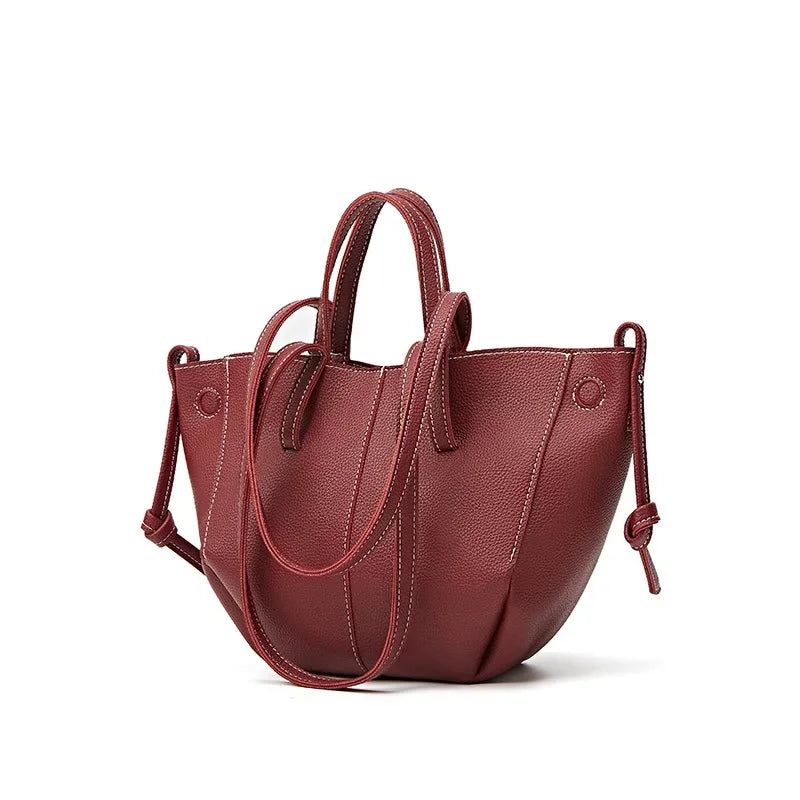 Petit sac à main cabas structuré double porté Élise