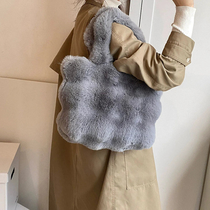 Sac à main bandoulière en peluche duveteuse pour femme Pénélope