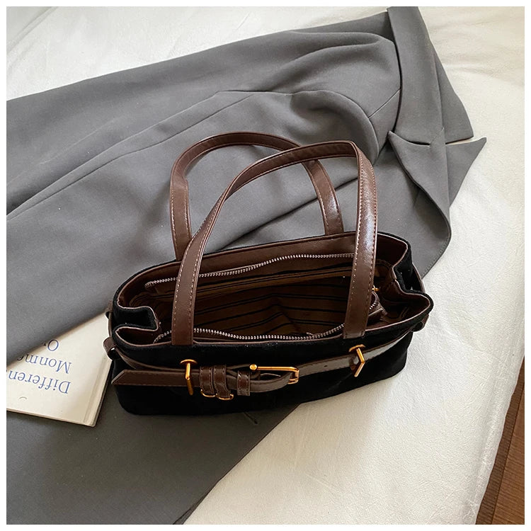 Grand sac à main cabas avec finitions dorées Victoire