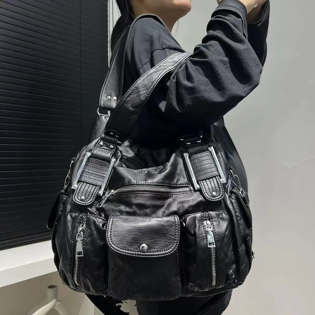 Sac à main de cours vintage et souple à bandoulière Garance