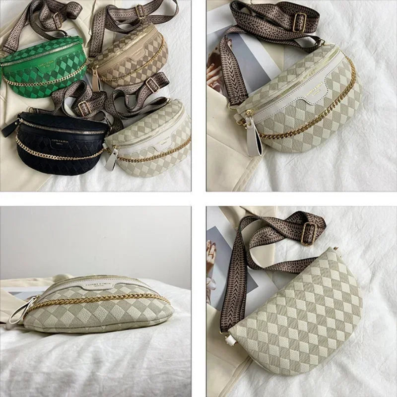 Sac banane bandoulière avec chaîne doré Paulette