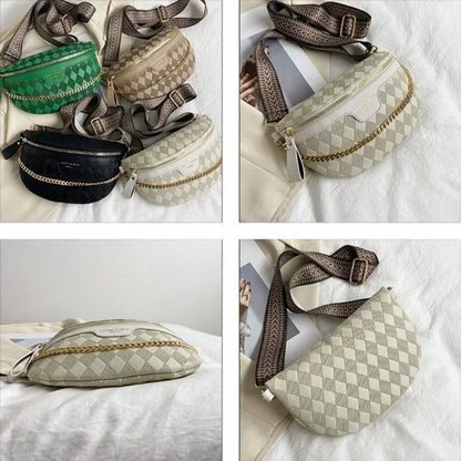 Sac banane bandoulière avec chaîne doré Paulette