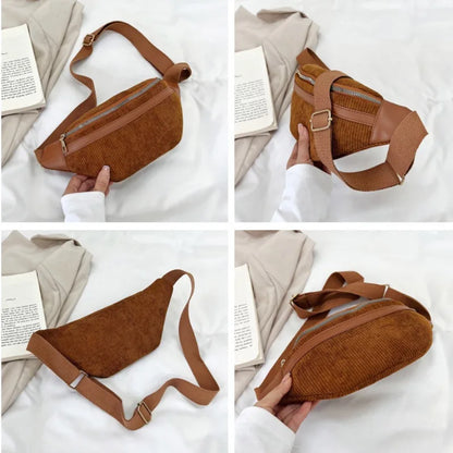 Sac banane velours côtelé chic Viviane