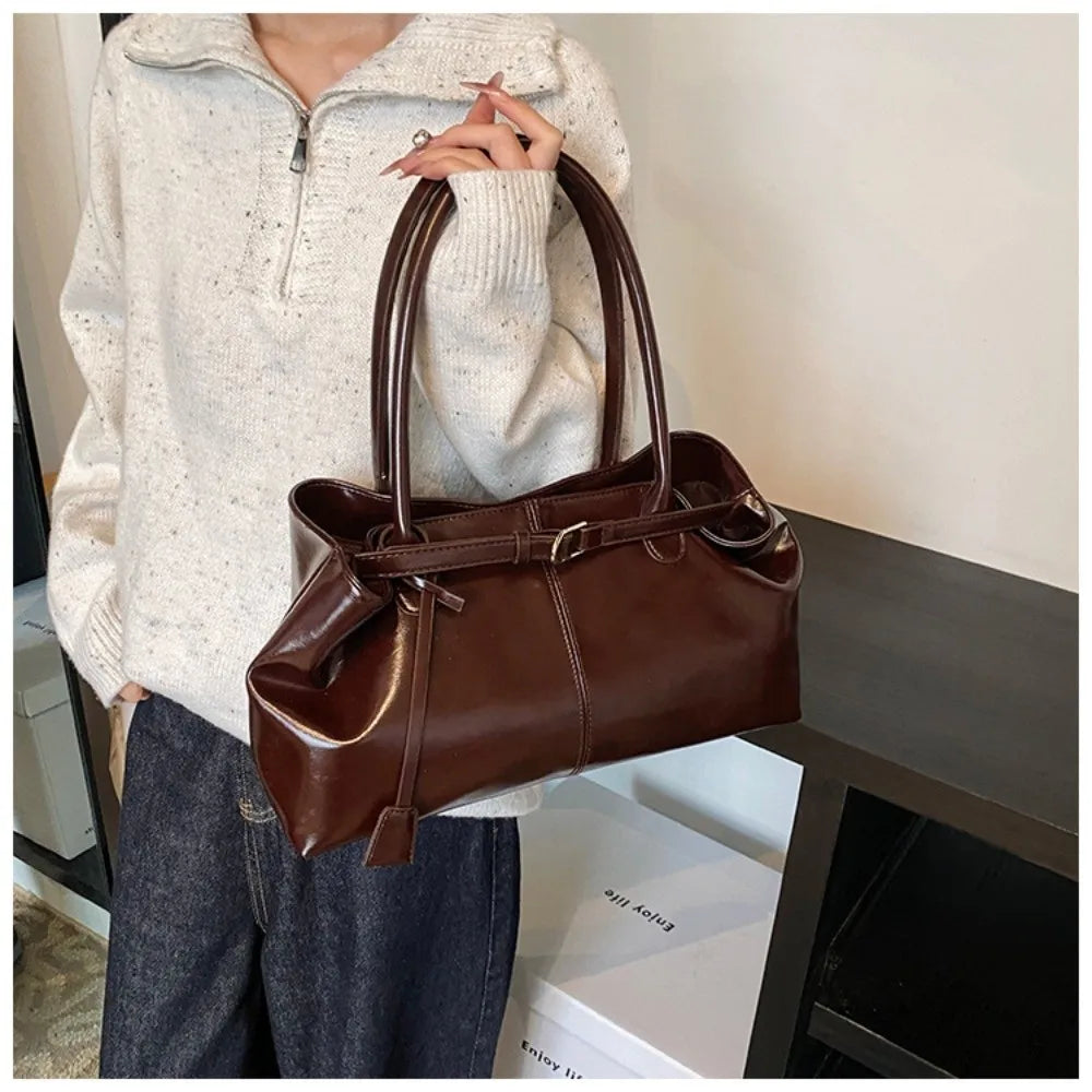 Grand sac à main cabas de cours en cuir synthétique huilé au design vintage et spacieux Sofia