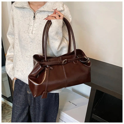 Grand sac à main cabas de cours en cuir synthétique huilé au design vintage et spacieux Sofia