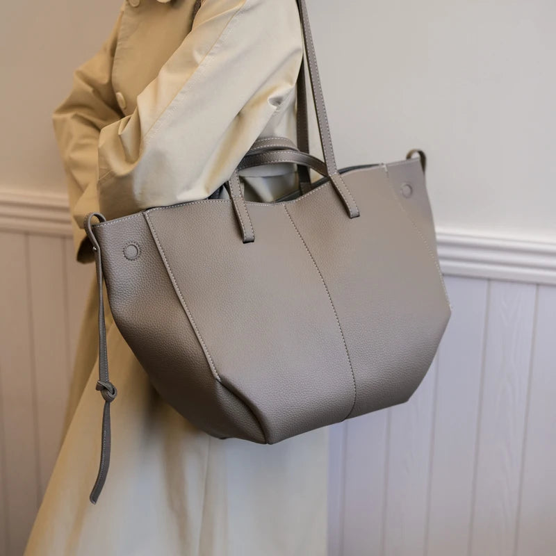 Grand sac à main cabas double porté Élodie