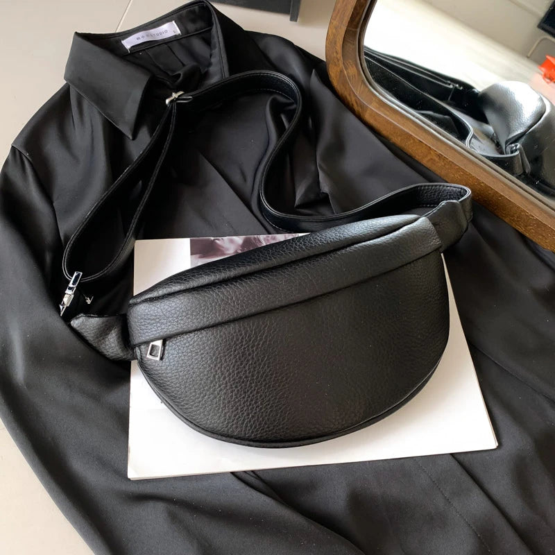 Sac banane bandoulière noir Léonie
