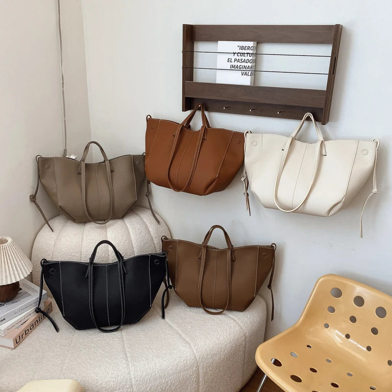 Grand sac à main cabas double porté Élodie