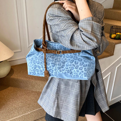 Grand sac à main bandoulière épaule motif léopard Chloé