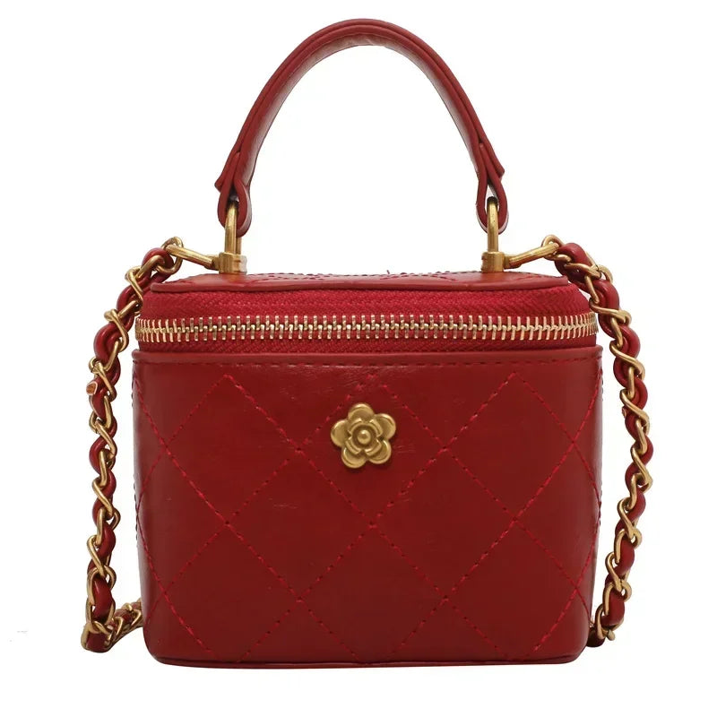 Petit sac à main bandoulière cubique matelassé au finition doré Aurore