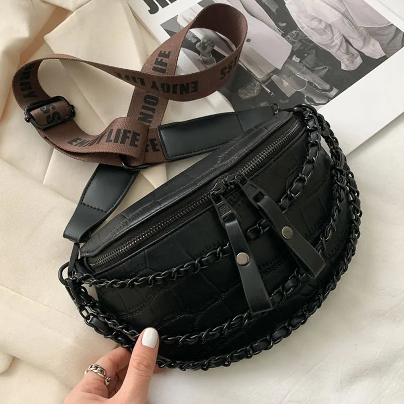 Sac banane bandoulière imitation croco Vivienne