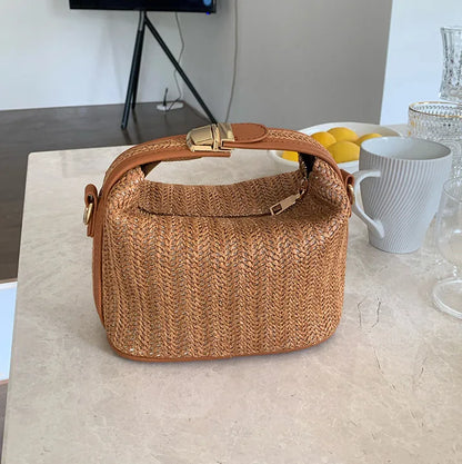 Petit sac à main bandoulière en paille Éléa