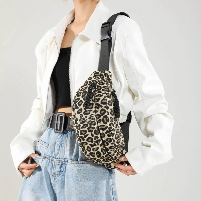 Sac banane en toile imprimé léopard sauvage et tendance Garance