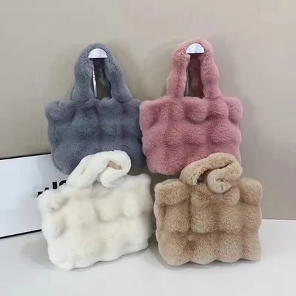 Sac à main bandoulière en peluche duveteuse pour femme Pénélope