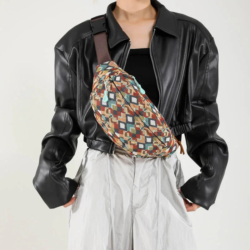 Sac banane en toile imprimé léopard sauvage et tendance Garance