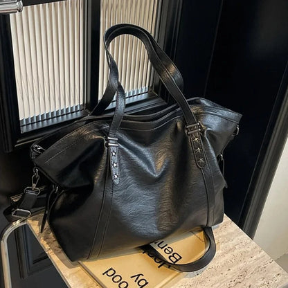 Grand sac à main cabas de cours souple avec bandoulière Sofia