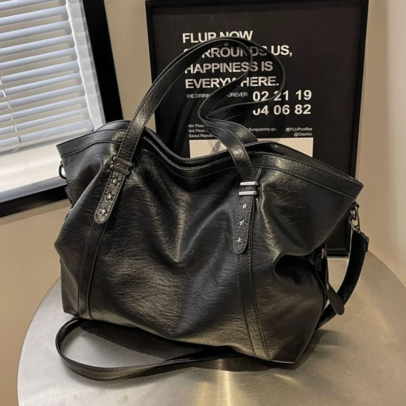 Grand sac à main cabas de cours souple avec bandoulière Sofia