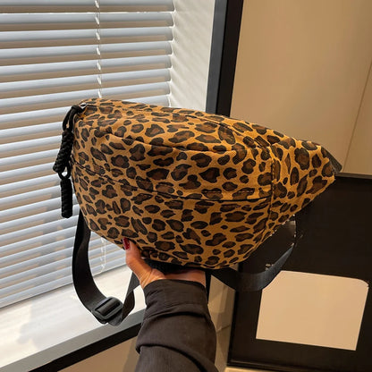 Sac banane vintage en toile léopard avec bandoulière réglable Cyrielle