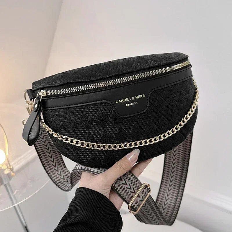 Sac banane bandoulière avec chaîne doré Paulette