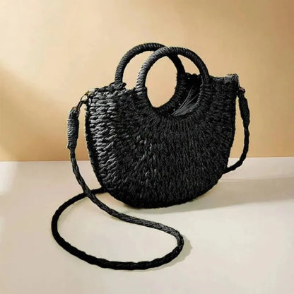 Petit sac à main bandoulière en paille Léna