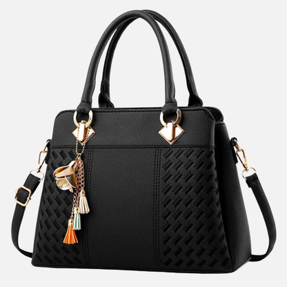 Sac à main bandoulière avec son charms doré assortie Ludovica