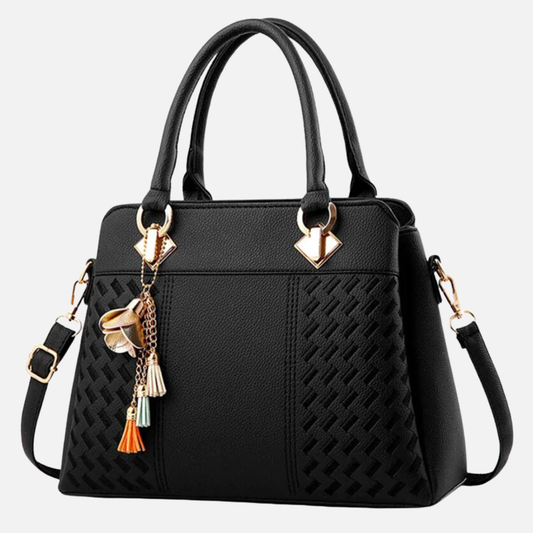 Sac à main bandoulière avec son charms doré assortie Ludovica