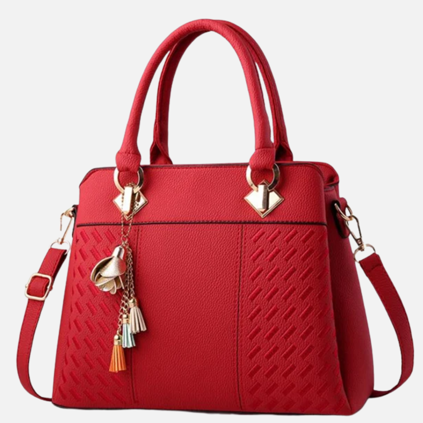 Sac à main bandoulière avec son charms doré assortie Ludovica