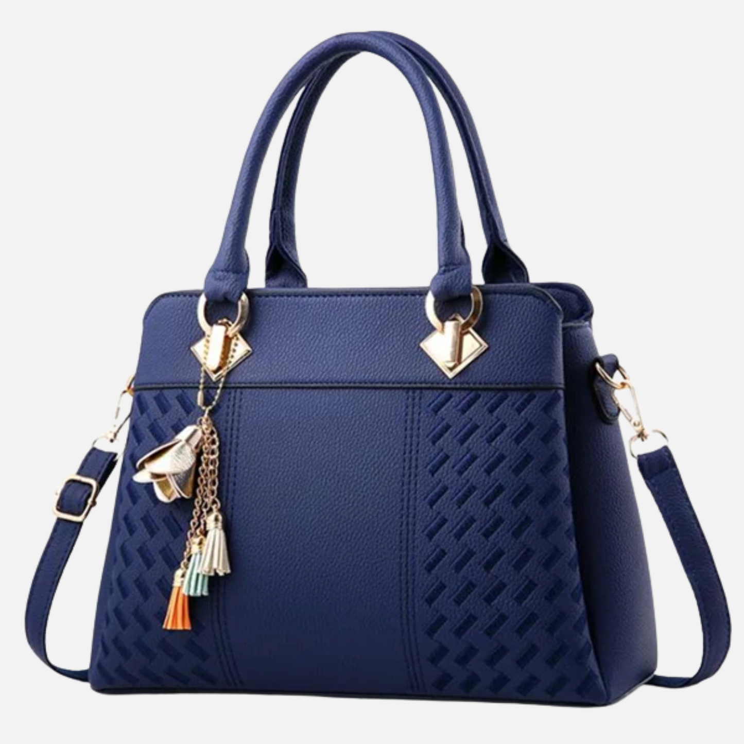 Sac à main bandoulière avec son charms doré assortie Ludovica