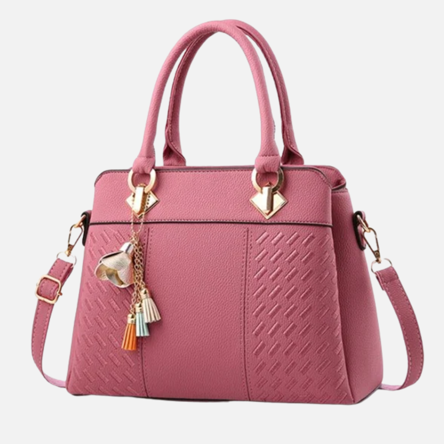 Sac à main bandoulière avec son charms doré assortie Ludovica