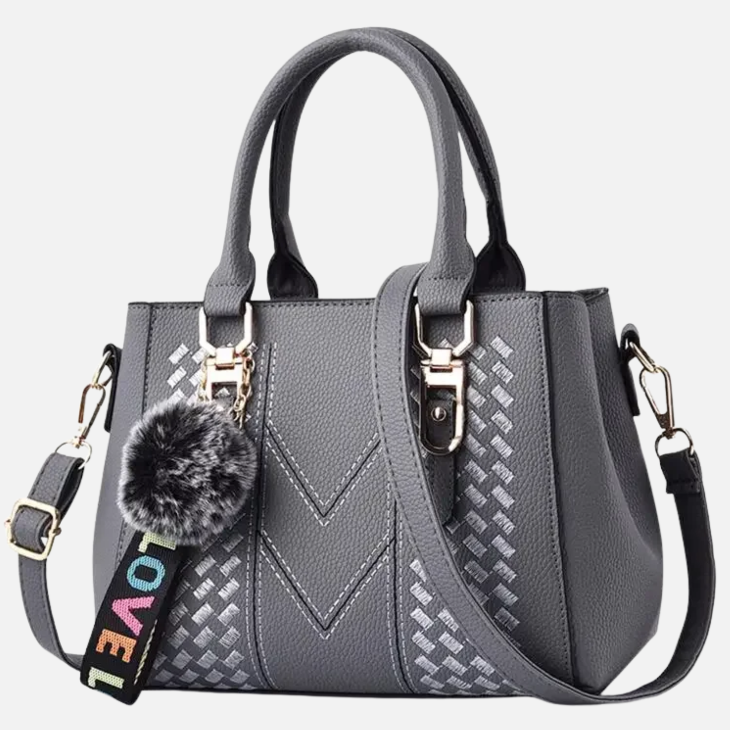 Sac à main bandoulière avec son charms pompon Federica