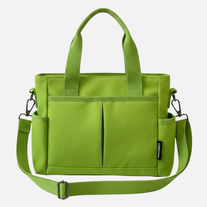 Sac à main cabas multipoches à bandoulière en toile Zoé