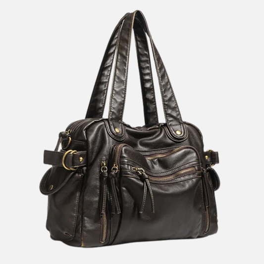 Sac à main de cours vintage multipoches à bandoulière Olivia